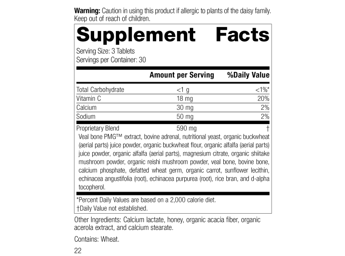 Supplement Facts - Cataplex® C, 90 Tablets