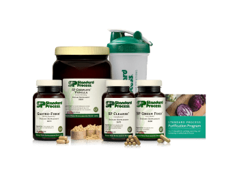 Purification Product Kit with SP Complete® Vanilla and Gastro-Fiber® product packaging