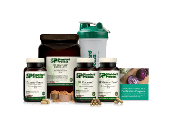 Purification Product Kit with SP Complete® Chocolate and Gastro-Fiber® product packaging