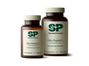 Okra Pepsin E3 product packaging